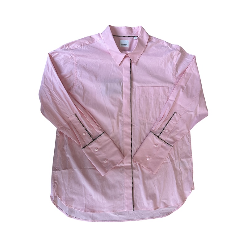 商品Burberry|Burberry/博柏利 男士粉色棉质纯色单排扣长袖衬衫,价格¥1265,第3张图片详细描述