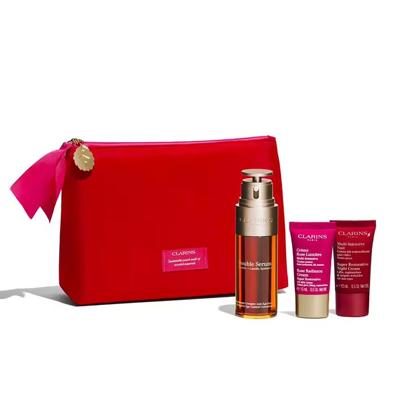 商品Clarins|娇韵诗2022限量护肤3件套 双萃精华50ml+花样年华玫瑰面霜15ml+花样年华晚霜15ml,价格¥689,第8张图片详细描述
