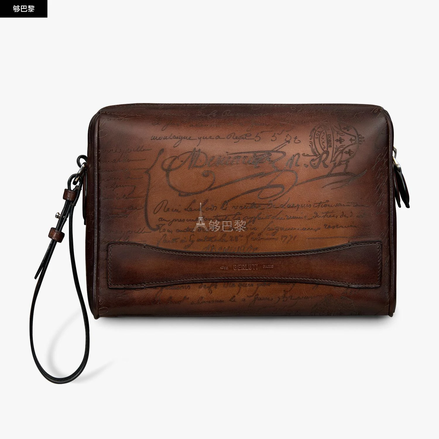 商品Berluti|【预售】 伯鲁提 24秋冬 男士 手拿包 Rosewood Scritto Leather Pouch ROSEWOOD__NEO-JOUR-V2_ML6,价格¥12339,第4张图片详细描述
