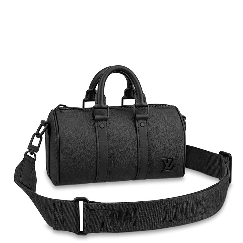 商品Louis Vuitton|预售10天 Louis Vuitton/路易威登 22春夏新款KEEPALL XS系列 男士迷你黑色皮革徽标黑扣可拆卸肩带单肩斜挎手提包M80950,价格¥15834,第2张图片详细描述