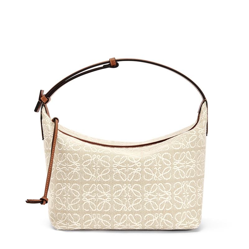 商品Loewe|【包税】LOEWE/罗意威 2021新款 Cubi 系列 女士米色/棕褐色Anagram提花小牛皮手提包0010560829,价格¥8960,第7张图片详细描述