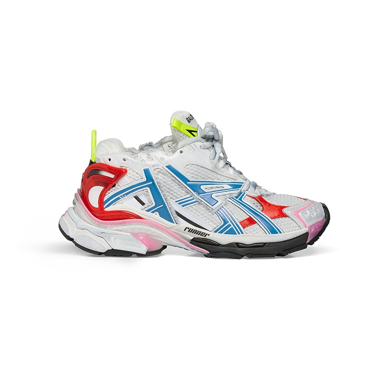 商品Balenciaga|巴黎世家23新款 男白色彩色磨损网布尼龙运动鞋,价格¥7597,第3张图片详细描述