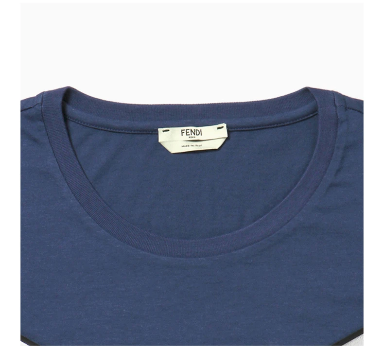 商品[国内直发] Fendi|FENDI 女士蓝色棉质T恤 FAF072-A47C-F12QA,价格¥2282,第6张图片详细描述