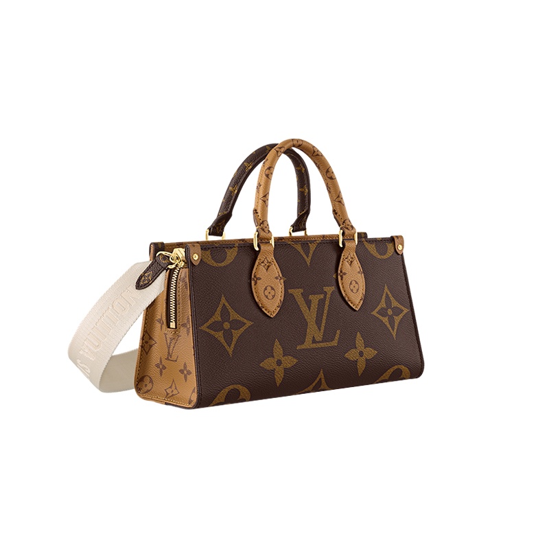 商品Louis Vuitton|【预售十天】路易威登 23新款 OnTheGo女士棕色帆布配皮可拆卸圆形零钱袋斜挎包/手提包 M46653,价格¥20360,第2张图片详细描述