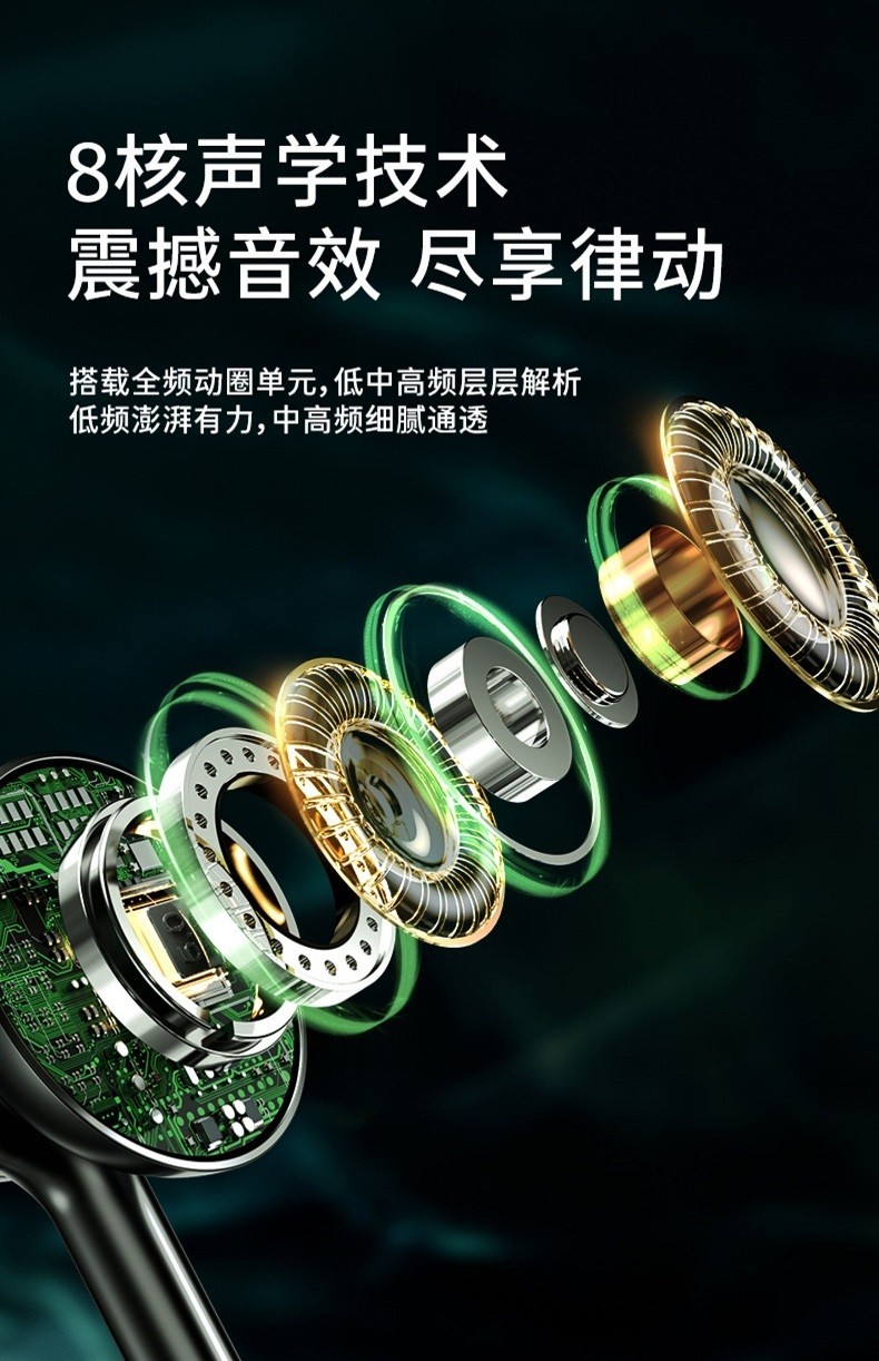 商品[国内直发] JOYROOM|机乐堂 JR-D6蓝牙耳机颈挂式双动圈运动防水线控耳机微小型耳塞超长待机5.0入耳式苹果男女安卓通用,价格¥175,第4张图片详细描述