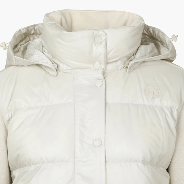 商品【预售商品15天发货】 DESCENTE|高尔夫系列女性针织混合中长款羽绒服时尚保暖 DO42WFKOO2-LBGG,价格¥2027,第17张图片详细描述