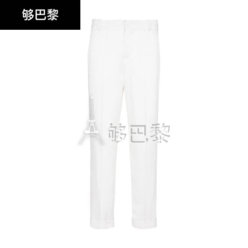 商品Balmain|【特惠8.7折】【预售】 男士 西裤 字母花押缎面长裤  BLMM598UWHT,价格¥10250,第2张图片详细描述