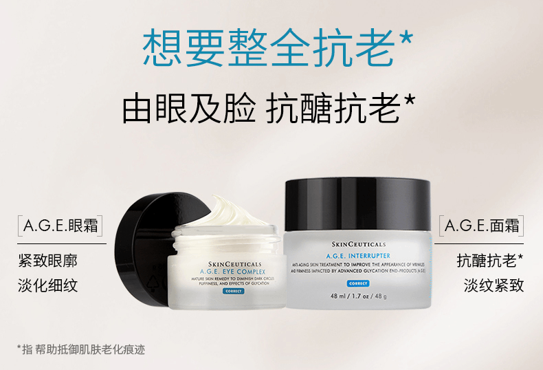 商品SkinCeuticals|SKINCEUTICALS/修丽可AGE紧致面霜 30%玻色因溶液改善细纹抗初老,价格¥1284,第10张图片详细描述