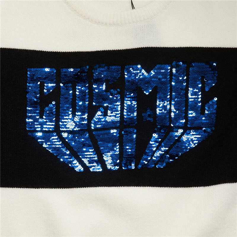 商品Maje|MAJE 女士拼色棉质针织毛衣 R130142P-WHITE,价格¥440,第10张图片详细描述