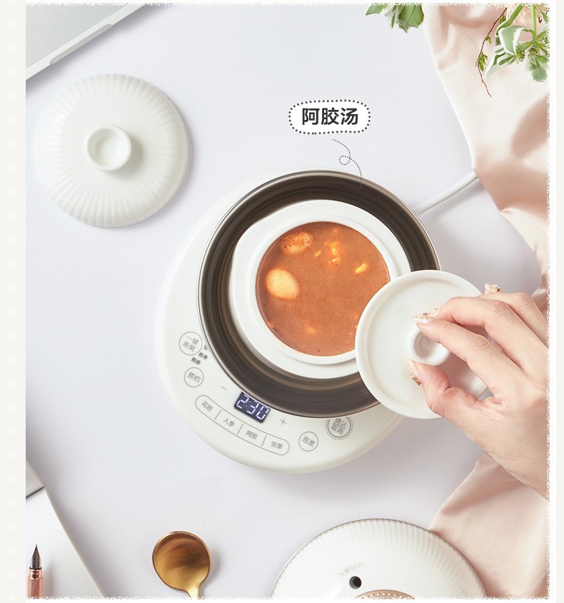 商品[国内直发] Bear|小熊（Bear） 电炖盅 电炖锅 燕窝炖盅隔水炖养生煲自动泡发阿胶参材炖盅 DDZ-C06A1 ,价格¥393,第11张图片详细描述