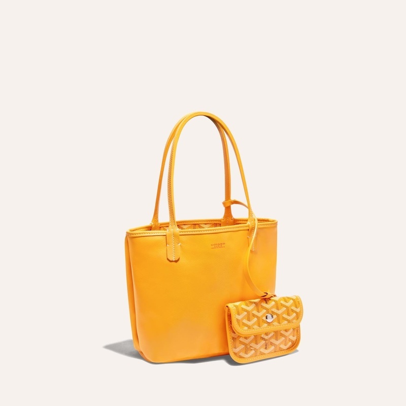 商品Goyard|高雅德 Anjou Mini男女黑色帆布/小牛皮手提包 ANJOUSMINCG01TY01P（十一色可选）,价格¥18634,第12张图片详细描述