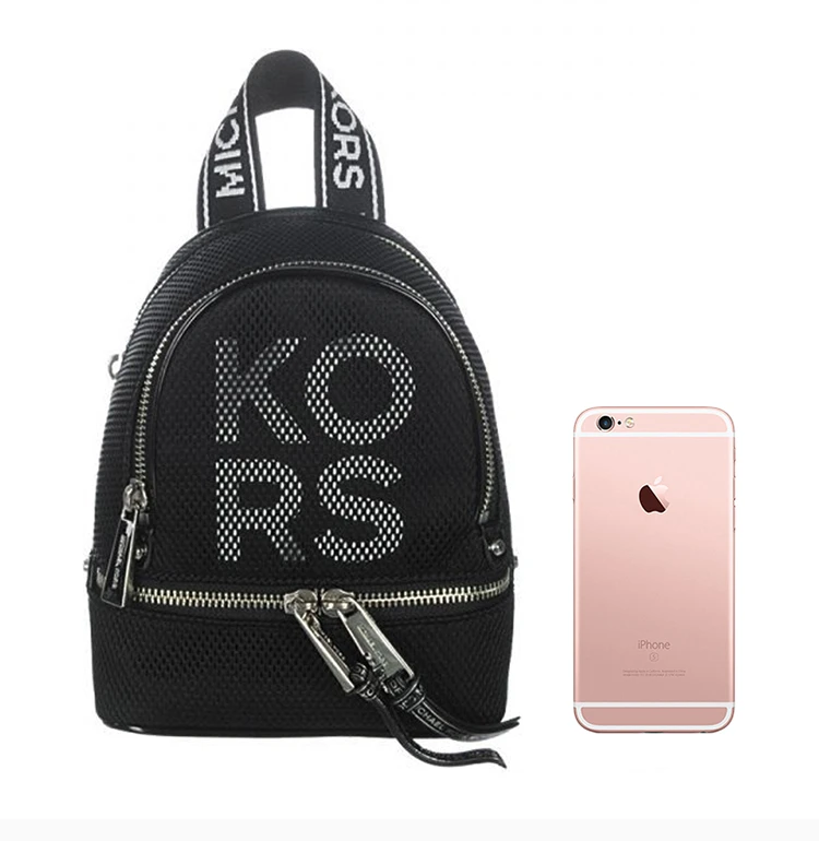 商品[国内直发] Michael Kors|Michael Kors 迈克高仕 女士黑色字母图案背包 30S9SEZB1U-BLACKWHITE,价格¥917,第3张图片详细描述