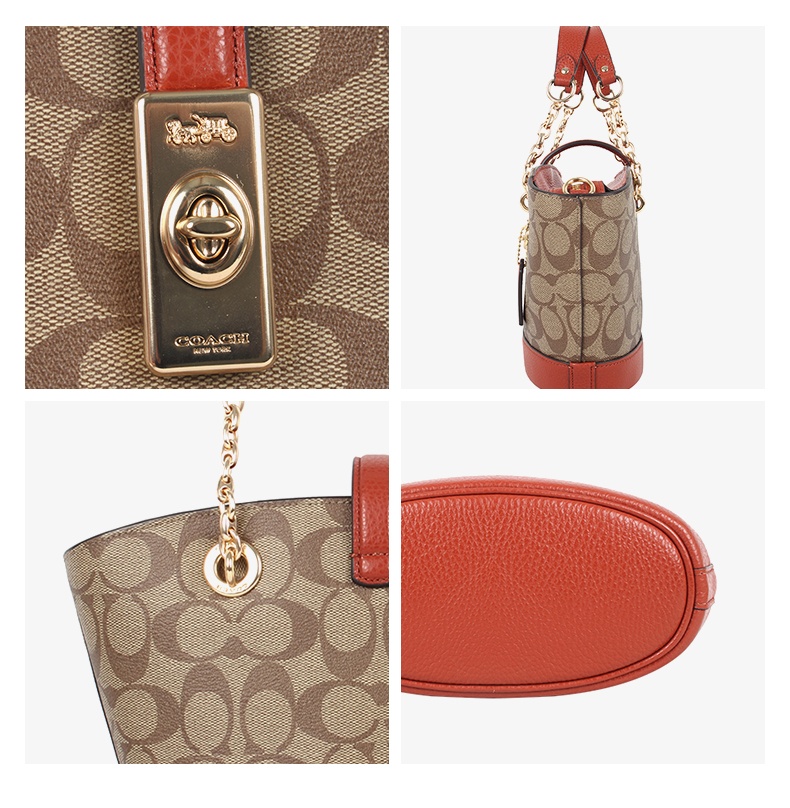 商品Coach|COACH 奥莱款小号女士皮质单肩斜挎水桶包 C8597IME7V,价格¥1734,第2张图片详细描述