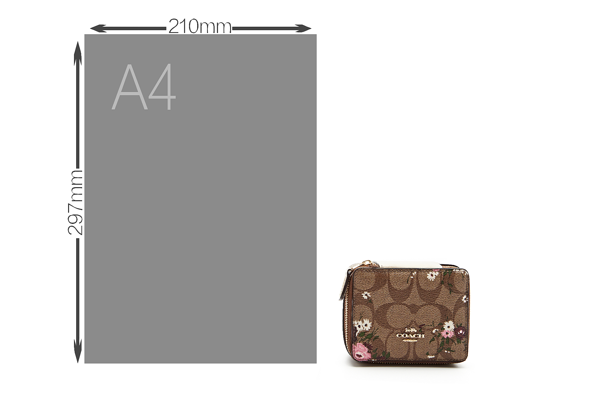 商品[国内直发] Coach|蔻驰 COACH  女士 礼盒款 卡其印花PVC配皮便携式首饰盒配小耳钉  包10.5*5*8.5cm C7356 IME7V,价格¥613,第9张图片详细描述