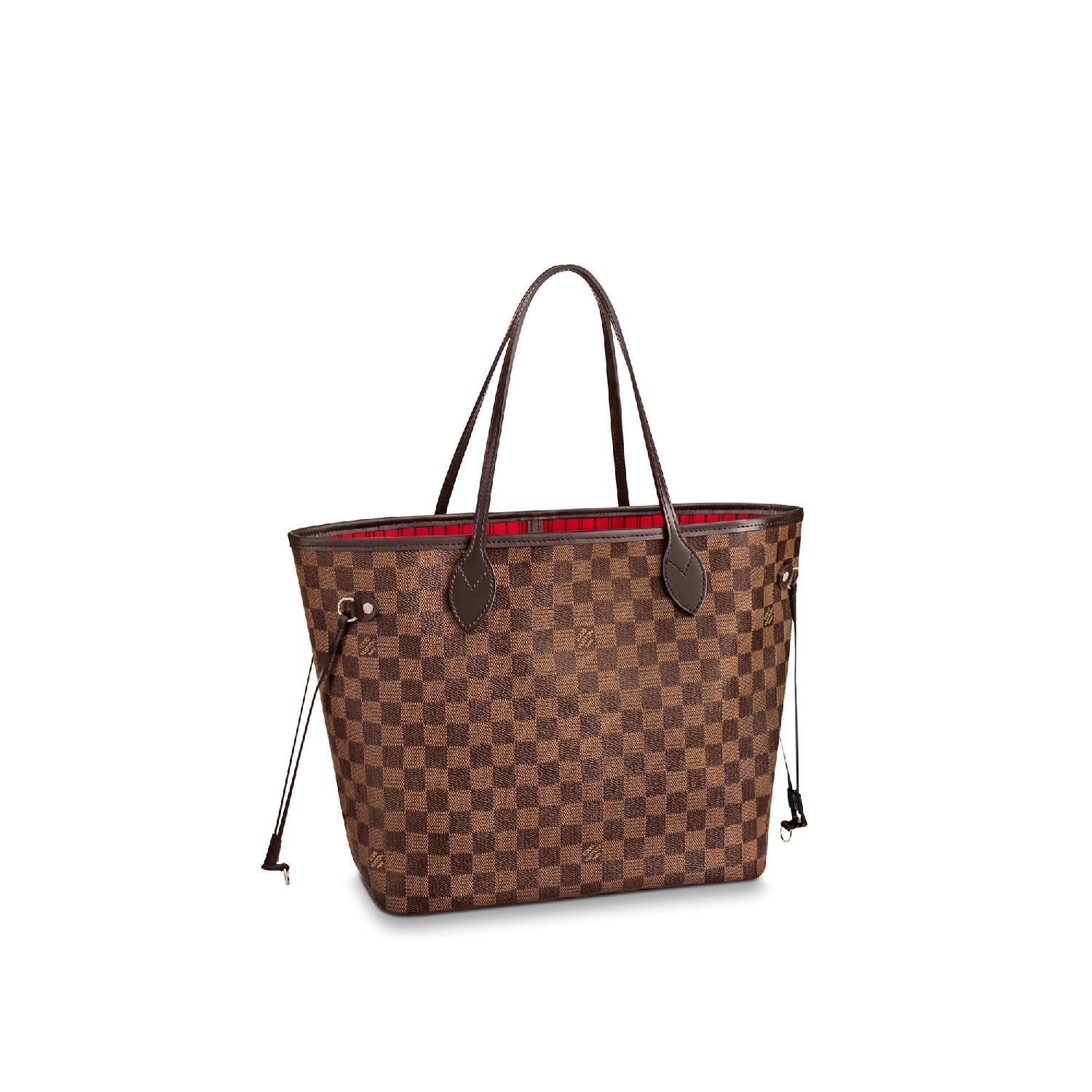 商品Louis Vuitton|【现货】路易威登 Neverfull MM 女士棕色棋盘格手提单肩包 N41358,价格¥13411,第2张图片详细描述