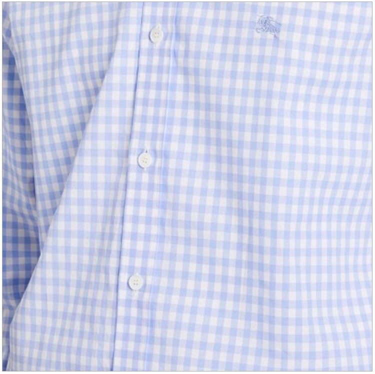 商品Burberry|Burberry 博柏利 男士格纹淡蓝色衬衫 4054166,价格¥1309,第11张图片详细描述