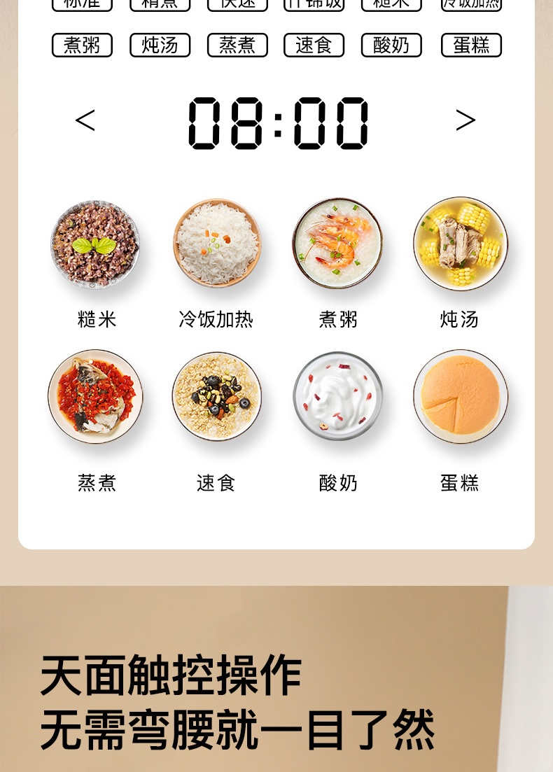 商品[国内直发] Panasonic|Panasonic/松下迷你电饭煲家用2L多功能智能预约小型电饭锅1-2-3人DB071,价格¥406,第7张图片详细描述