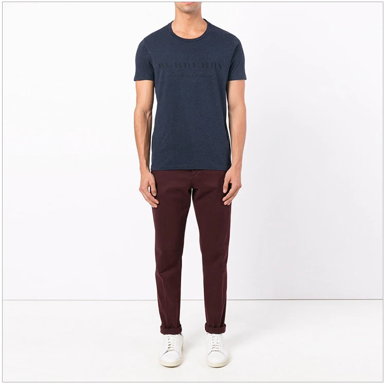 商品Burberry|Burberry 博柏利 男士深蓝色棉质短袖T恤 4056129,价格¥1303,第8张图片详细描述