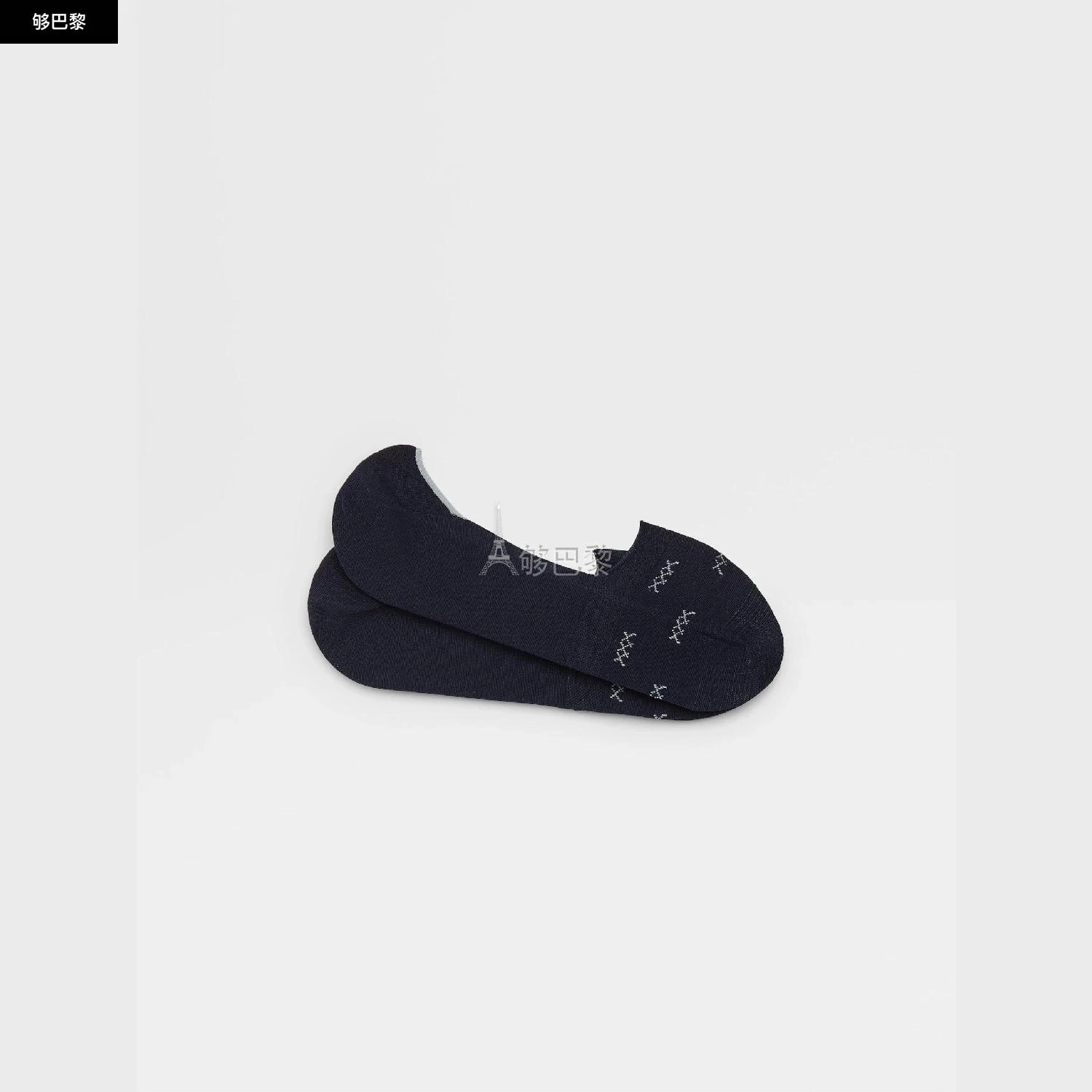 商品Zegna|包邮包税【预售7天发货】 ZEGNA杰尼亚 23秋冬 男士 袜子 Navy Blue Iconic Triple X Sockless Socks N5V04-554-409,价格¥468,第3张图片详细描述