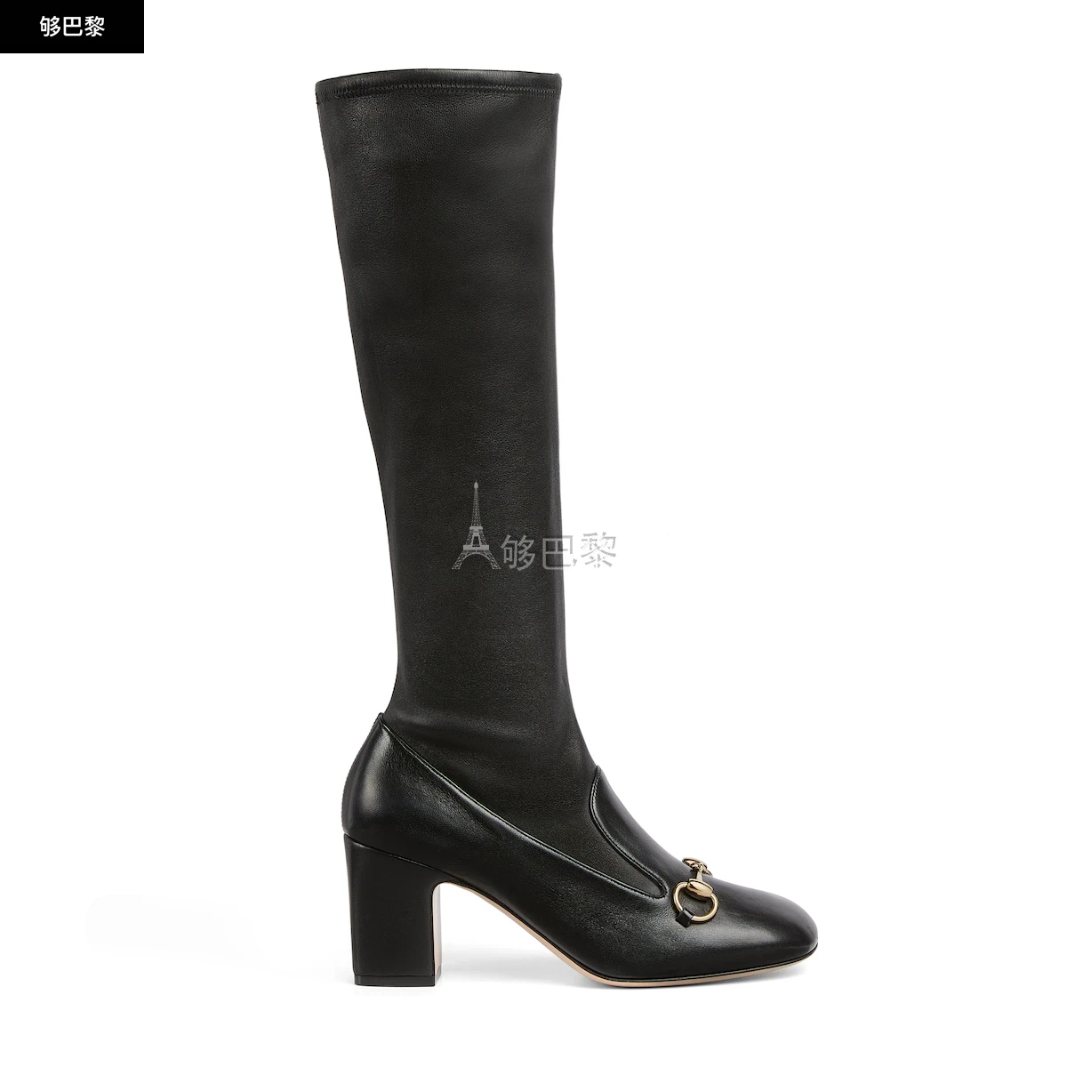 商品Gucci|【预售】 古驰 25春夏 女士 高筒靴 女士马衔扣长靴 794330 AADP3 1000 ,价格¥15064,第5张图片详细描述