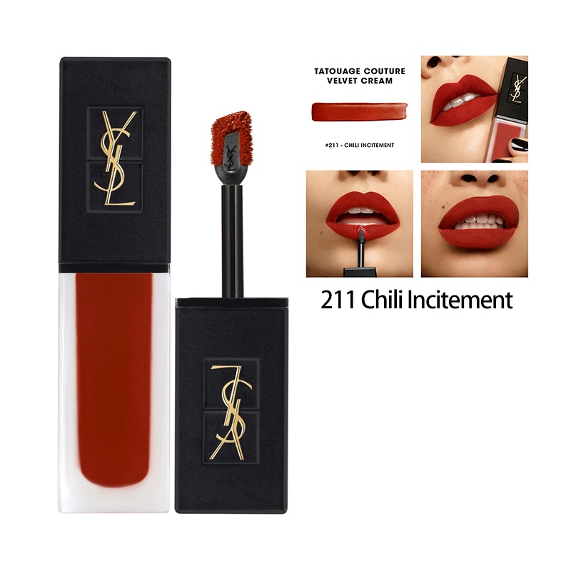 商品Yves Saint Laurent|圣罗兰 YSL新款黑管丝绒哑光唇釉唇彩,价格¥228,第12张图片详细描述
