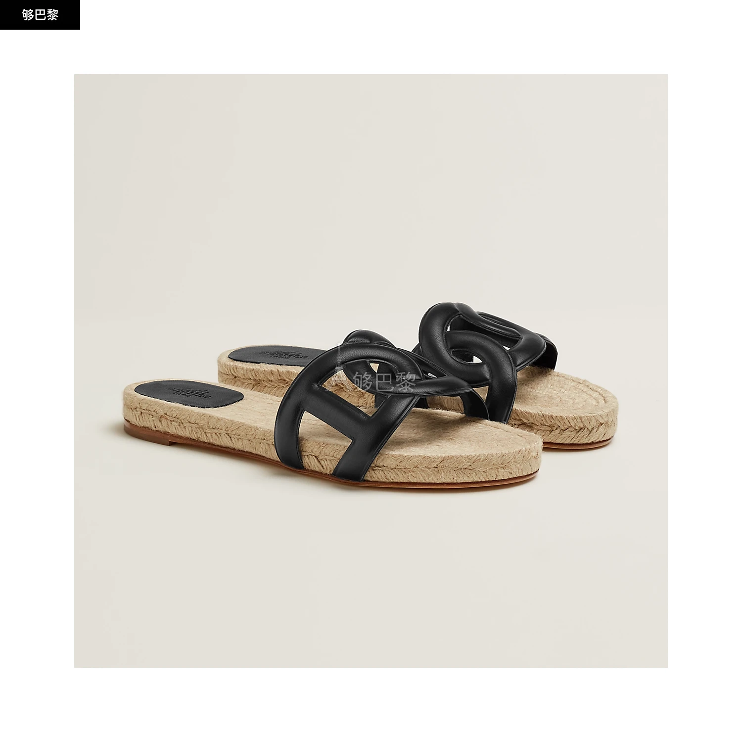 商品Hermes|【预售】 爱马仕 24秋冬 女士 平底凉鞋 Espadrilles Famosa H222151Z 02,价格¥5515,第2张图片详细描述