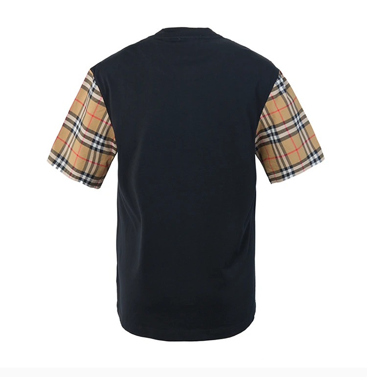 商品Burberry|BURBERRY 博柏利 拼色格纹棉质圆领半袖女士T恤 8014895,价格¥1817,第5张图片详细描述
