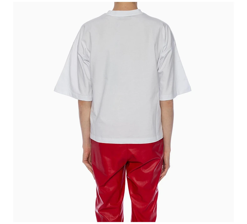 商品MSGM|MSGM 女士白色棉质字母LOGO红色图案印花圆领短袖T恤 MDM164-298-01,价格¥620,第6张图片详细描述