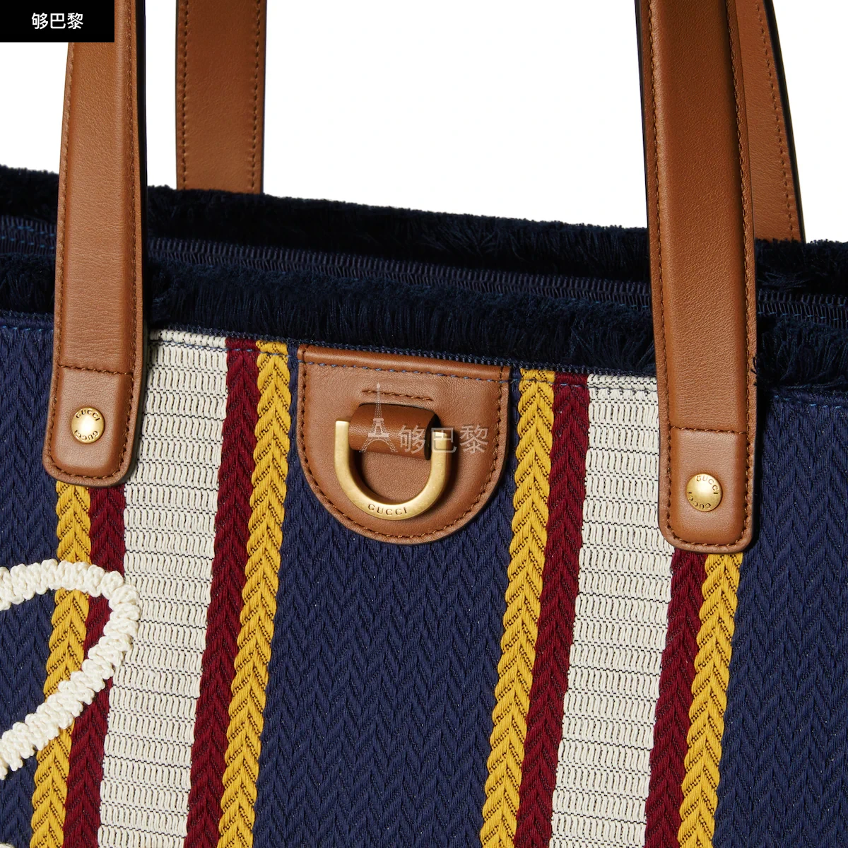 商品Gucci|【预售】 古驰 25春夏 男士 手提包 刺绣中号帆布托特包 818771 FAEF8 8796 ,价格¥17084,第3张图片详细描述