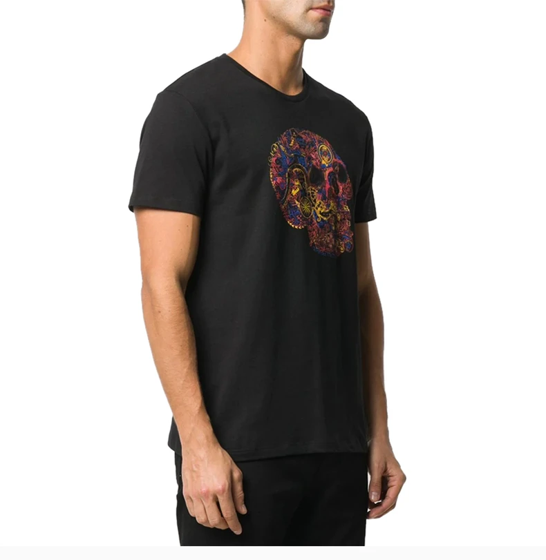 商品Alexander McQueen|ALEXANDER MCQUEEN 亚历山大·麦昆 男士黑色棉质T恤 649873-QQZ53-0901,价格¥1070,第7张图片详细描述