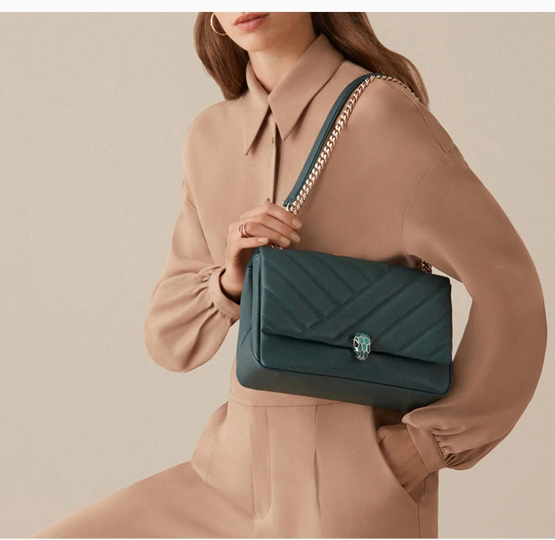 商品[国内直发] BVLGARI|BVLGARI 女士绿色单肩包 290649,价格¥16943,第4张图片详细描述