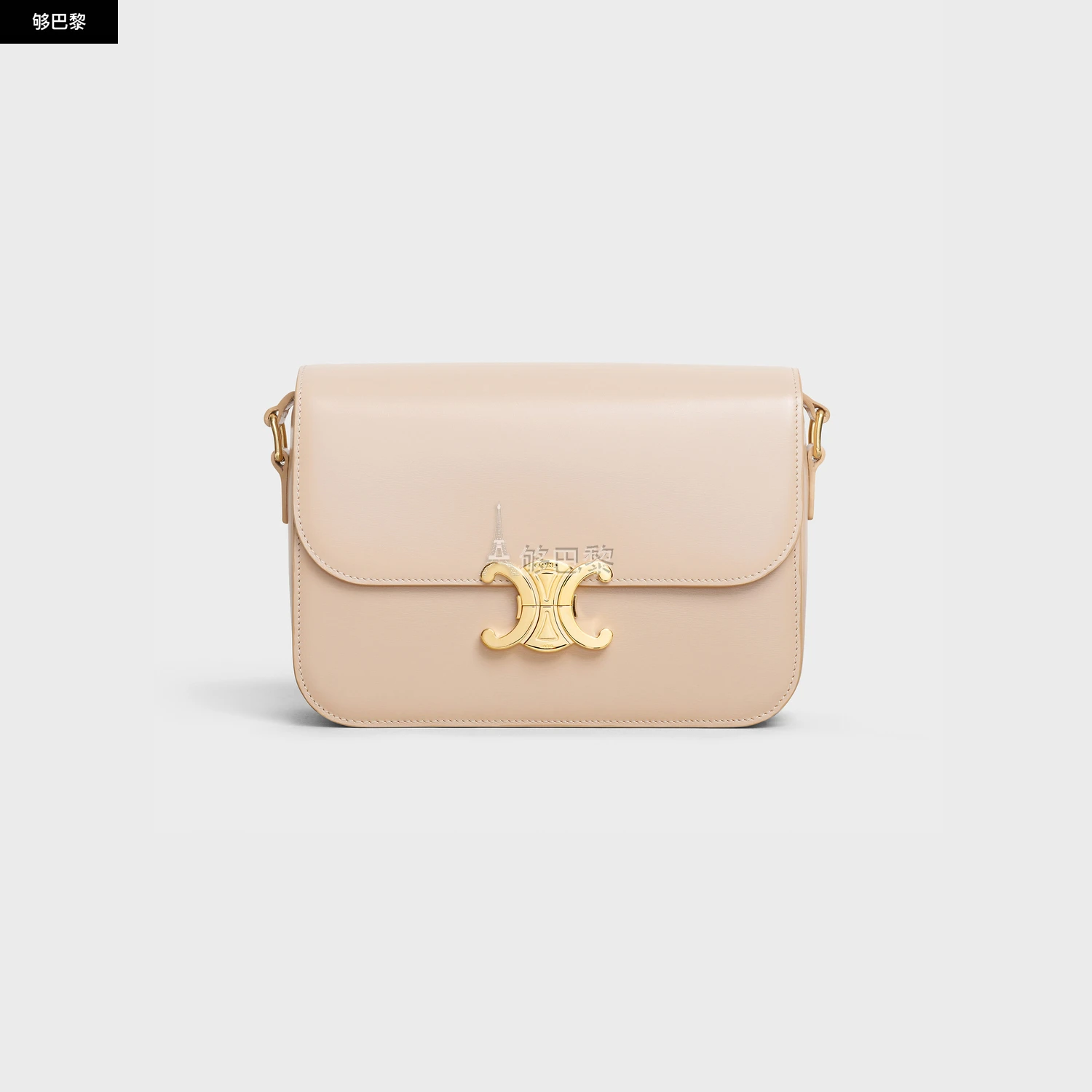 商品Celine|【预售】 赛琳 25春夏 女士 单肩包 TRIOMPHE中号亮泽牛皮革手袋 187363BF4.03ND ,价格¥30630,第3张图片详细描述