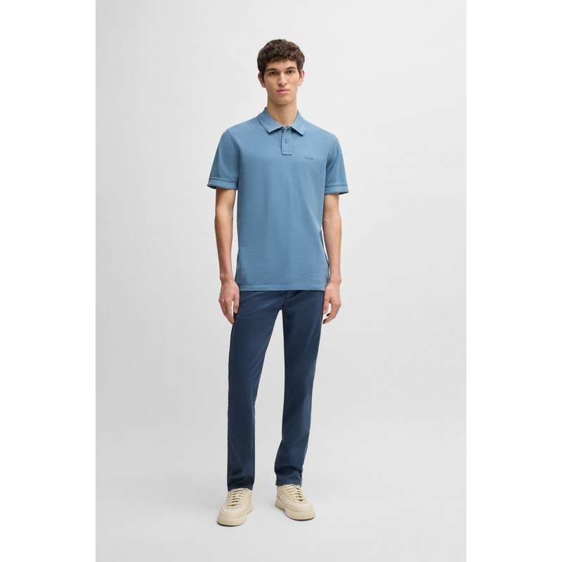 商品Hugo Boss|HUGO BOSS雨果BOSS ORANGE印有徽标的棉质珠地网眼Polo衫,价格¥687,第6张图片详细描述
