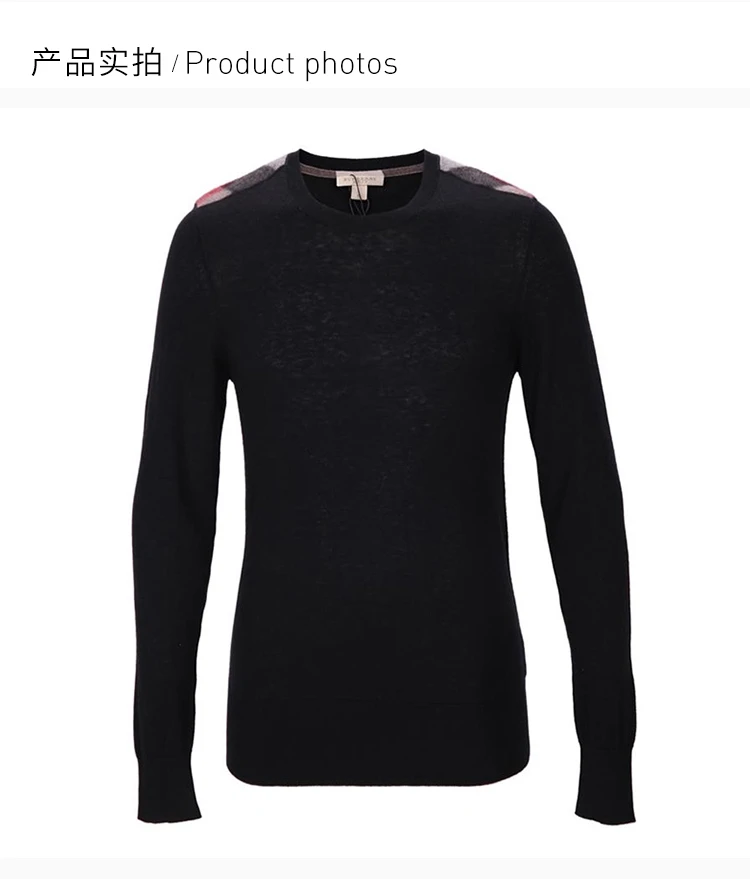 商品Burberry|BURBERRY 黑色男士针织衫/毛衣 3848810,价格¥1389,第9张图片详细描述