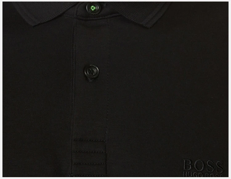 商品Hugo Boss|Hugo Boss 雨果博斯 男士纯棉时尚休�闲翻领长袖POLO衫 PIROL-0510-001,价格¥812,第7张图片详细描述