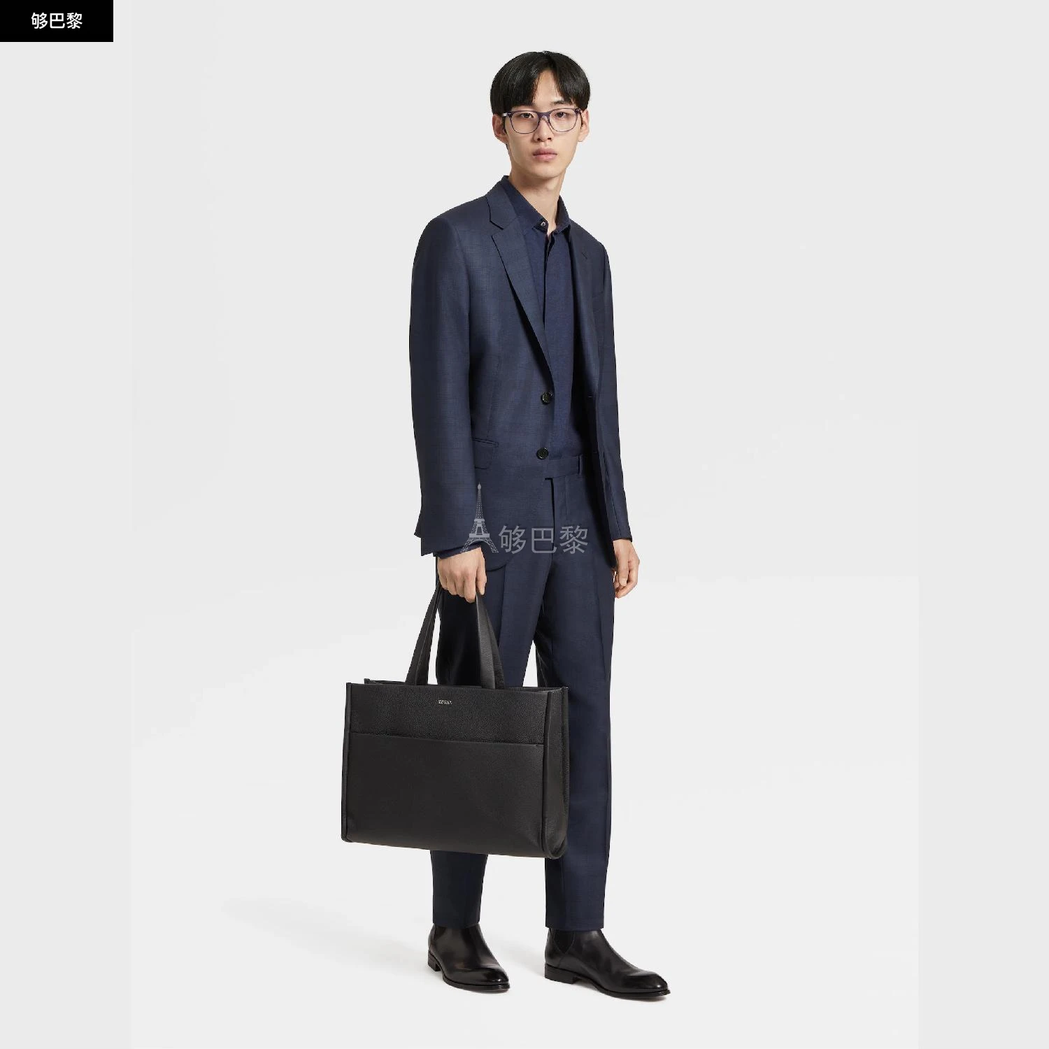 商品Zegna|【预售】 杰尼亚 24秋冬 男士 西服套装 NAVY BLUE PRINCE OF WALES CENTOVENTIMILA WOOL SUIT C22N01-21L2N5,价格¥53437,第3张图片详细描述