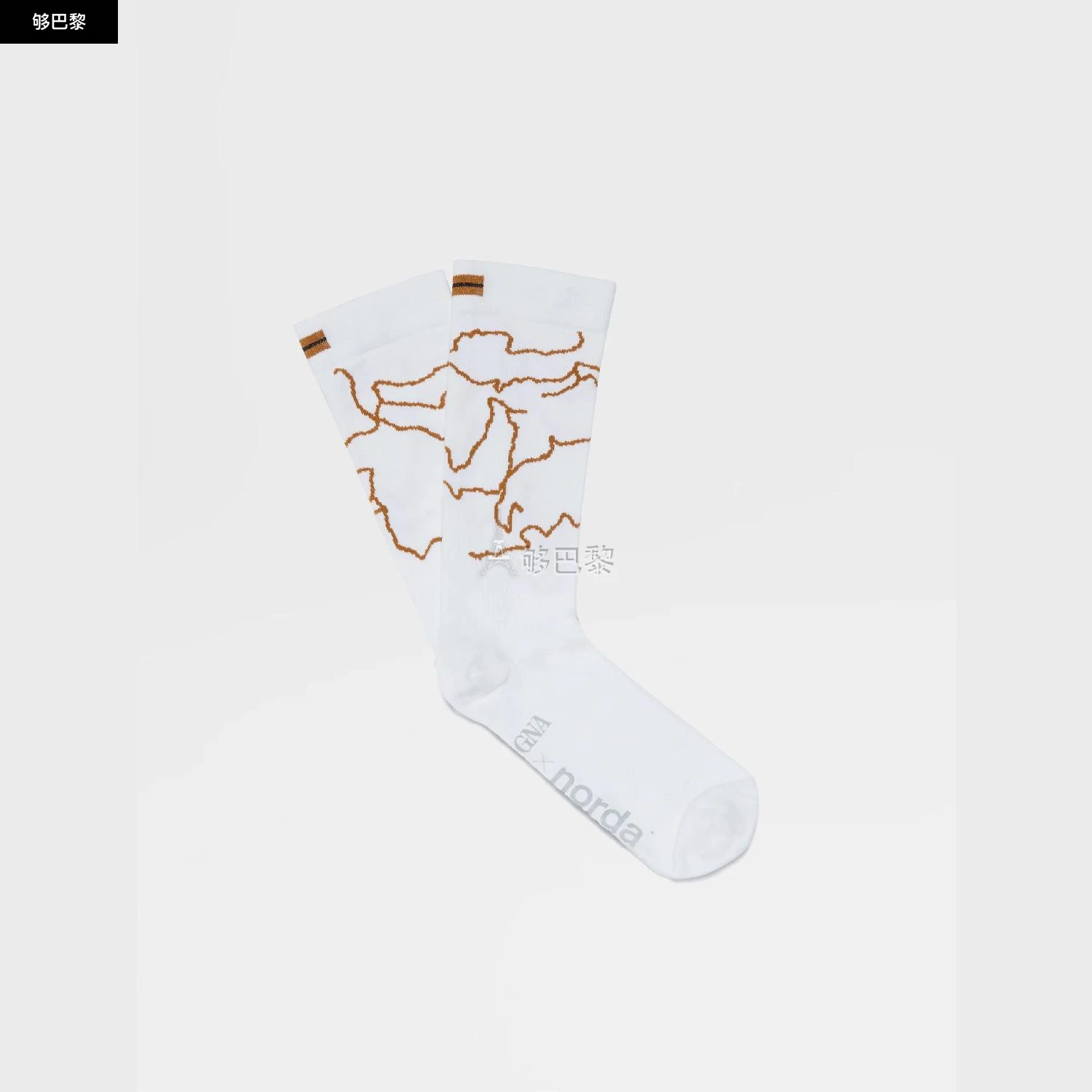 商品Zegna|【预售】 杰尼亚 25春夏 男士 袜子 ZEGNA x norda™ White Technical Fabric Mid Calf Socks N5V40-605-118 ,价格¥1211,第2张图片详细描述