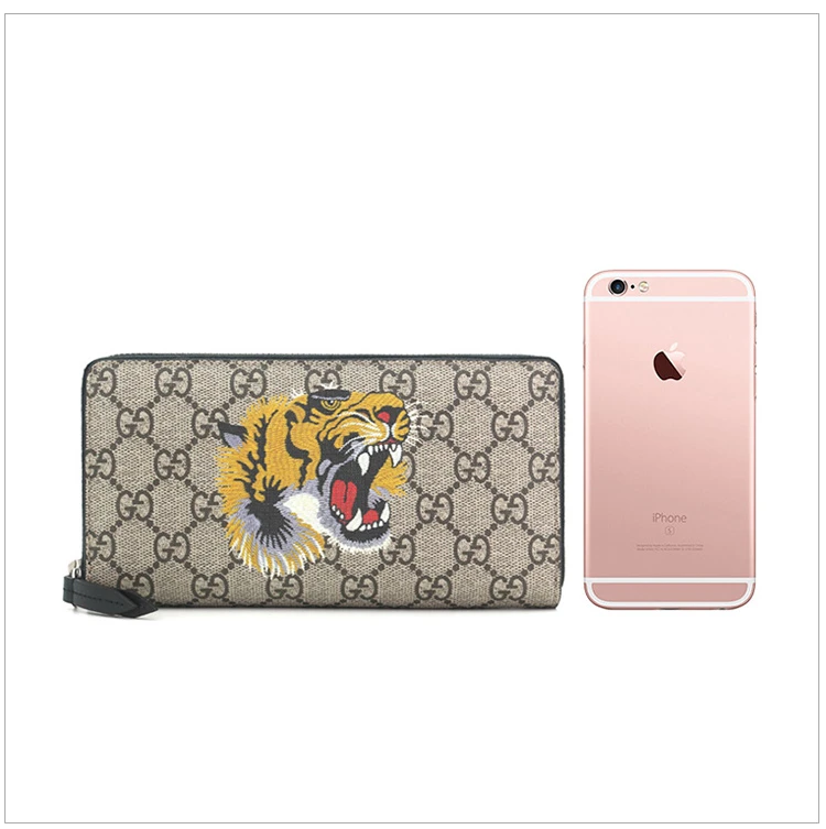 商品[国内直发] Gucci|GUCCI 古驰 男士虎头印花长款钱包 451273-K5Z1N-8666,价格¥3024,第12张图片详细描述