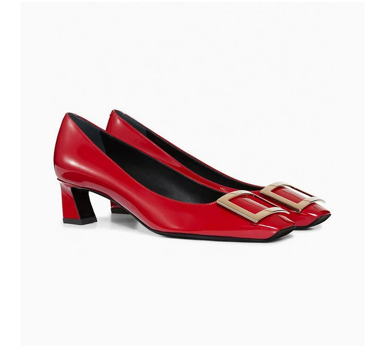 商品Roger Vivier|ROGER VIVIER 女士红色小牛皮中跟鞋 RVW44815280-D1P-R406,价格¥4104,第5张图片详细描述