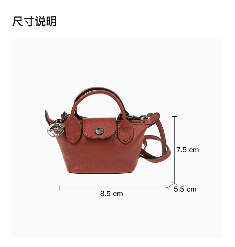 商品[国内直发] Longchamp|LONGCHAMP 女士红棕色羊皮迷你手提单肩斜挎包 10099757003,价格¥1634,第3张图片详细描述