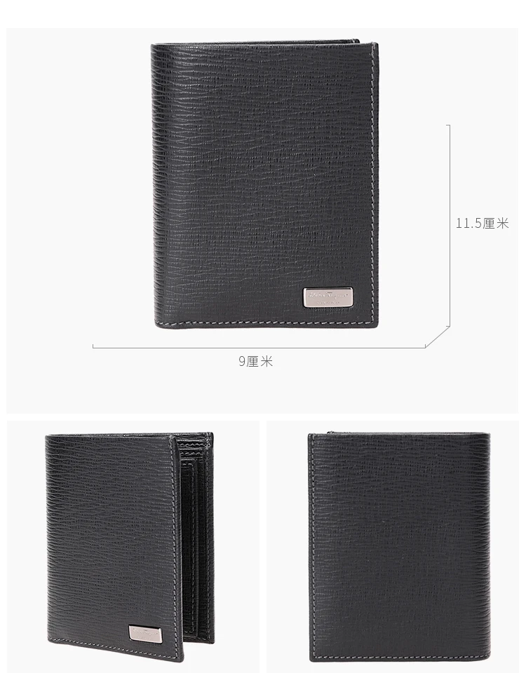 商品Salvatore Ferragamo|Salvatore Ferragamo 菲拉格慕 男士黑色牛皮短款钱夹 66-7071-351302,价格¥1902,第4张图片详细描述