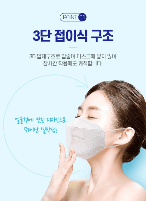 商品누리 에브리데이|【享贝家】（国内发货，一周内）韩国KF-94口罩 黄沙防疫用专业口罩 白色 100个/包  6545213949,价格¥191,第4张图片详细描述