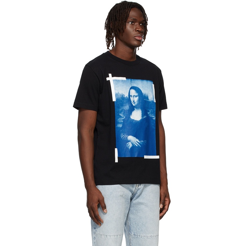 商品Off-White|男士黑色白色印花棉质短袖T恤 OMAA027C99JER006（澳门仓发货）,价格¥2365,第3张图片详细描述