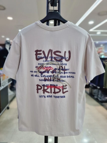 商品Evisu|【享贝家】（国内现货-QD）EVISU 福神 后背字母图案休闲圆领短袖T恤 男女同款 EU1UTS701,价格¥196,第1张图片详细描述