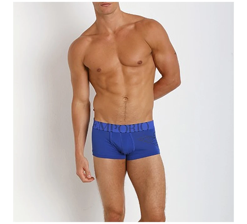 商品[国内直发] Emporio Armani|EMPORIO ARMANI 男士蓝色棉质平角内裤 111866-4A725-00033,价格¥417,第5张图片详细描述