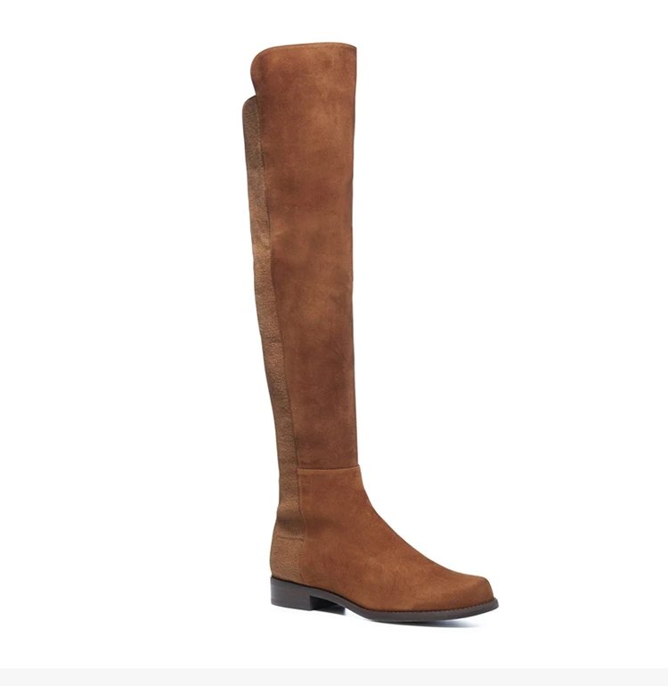 商品Stuart Weitzman|STUART WEITZMAN 女士5050系列咖色麂皮绒时尚及膝长筒靴 5050-SUE-COFFEE,价格¥2930,第5张图片详细描述