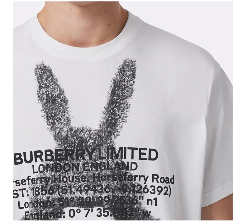 商品[国内直发] Burberry|BURBERRY 白色男士T恤 8049565,价格¥3231,�第7张图片详细描述