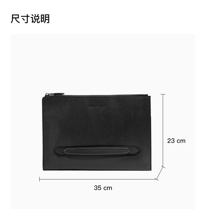 商品Salvatore Ferragamo|SALVATORE FERRAGAMO 男士黑色签名皮革文件包 24-0480-723517,价格¥2948,第3张图片详细描述