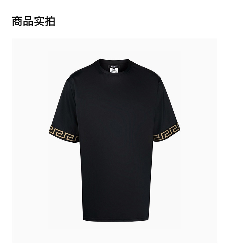 商品Versace|VERSACE 男士黑色棉质短袖T恤 1004079-A232185-A80G,价格¥1966,第5张图片详细描述