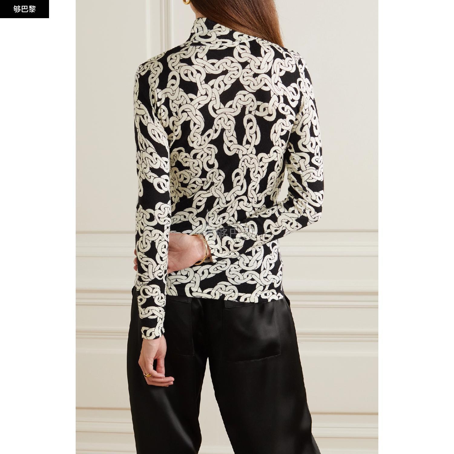 商品Diane von Furstenberg|【特惠5.0折】包邮包税【预售7天发货】 DIANE VON FURSTENBERG 23秋冬 女士 针织衫 Brandy 提花针织美利奴羊毛高领毛衣 1647597287848757 D*VFWL3Q016CCSBK ,价格¥2096,第6张图片详细描述